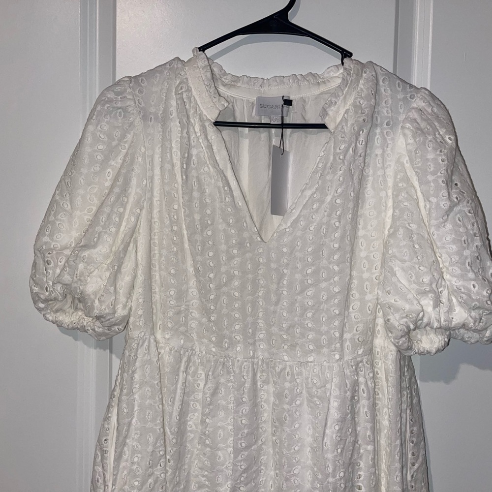 SUGARLIPS Jacey Babydoll Eyelet Mini Dress - Picture 9 of 12